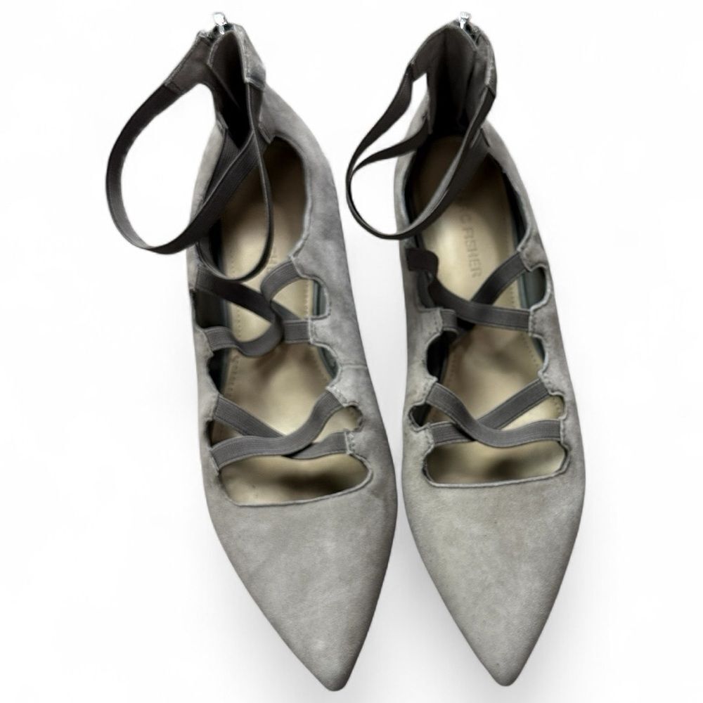 Marc Fisher Gray Strappy Ballet Flats